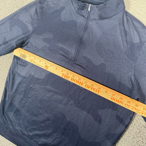 Peter Millar Shirt Mens Small Blue Camo Perth 1/4 Zip Performance Pullover Golf - Picture 4 of 9